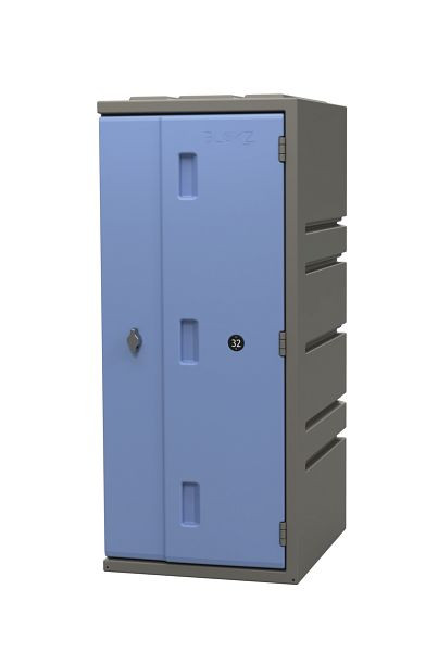 Lotz kunststof locker 900 Kunststof locker, hoogte: 900 mm, blauwe deur, draaigrendelslot, 221900-08