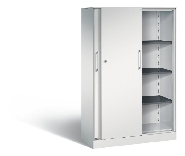 C+P schuifdeurkast Asisto, H1635xB1000xD435mm, kleur: lichtgrijs, beugelgreep, 4 niveaus, 142012-000 S10033