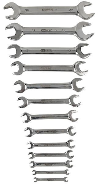 KS Tools RVS dubbele steeksleutelset, 13-delig, haaks, 964.2250
