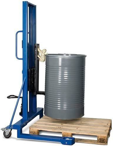 DENIOS vatheffer FL 16-MF van staal, breed chassis, voor 60/200 liter vaten, 181-098
