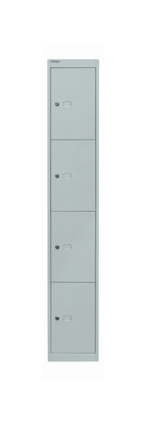 Bisley kantoorlockerkast, 1 vak, 4 vakken, lichtgrijs, CLK124645
