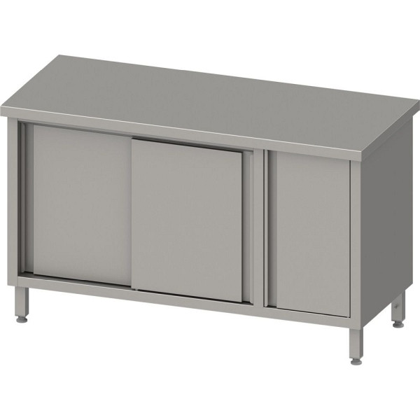 Stalgast werkkast met schuifdeuren 2000x700x850mm, met draaideurkast rechts, zonder opstand, gelast, VAS20708R