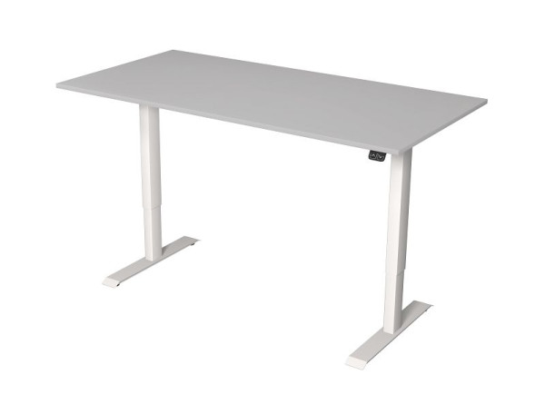 Kerkmann zit-statafel B 1600 x D 800 mm, elektrisch in hoogte verstelbaar van 720-1200 mm, lichtgrijs, 10360111
