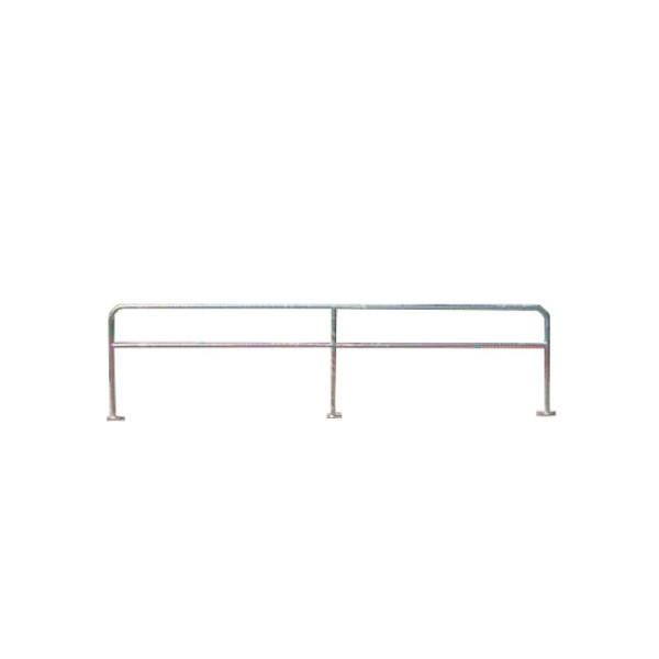 Stone HGS beschermrailing van stalen buis Ø 48 mm, dwarsbalk, lengte 500 mm, wit met rode lichtlijsten, bevestiging: voor pluggen, 34979b