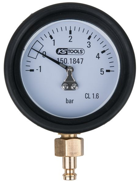 KS Tools manometer 1,0 - 5,0 bar met aansluitnippel en beschermkap, 150.1847