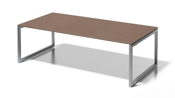 Bisley Cito directiewerkplek/vergadertafel, 730 mm in hoogte vast O-frame, H 19 x B 2400 x D 1200 mm, walnoot/zilver, DOF2412WN355