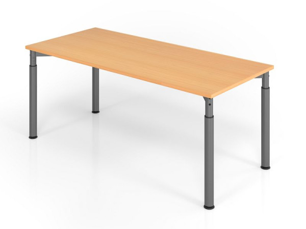 Hammerbacher bureau YS19, 180 x 80 cm, blad: beuken, 25 mm dik, ABS dikke rand, rechthoekige vorm, grafiet, VYS19/6/G