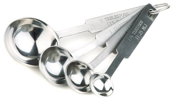 APS maatlepelset, ca. 14 x 4,5 cm, roestvrij staal, lepel hoogglans, handgrepen mat gepolijst, 75600