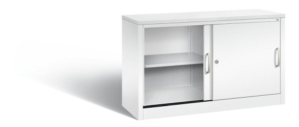 C+P dressoir met schuifdeuren Acurado, H720xB1200xD400mm, kleur: verkeerswit, beugelgreep, 2 niveaus, 5723-00 S10379