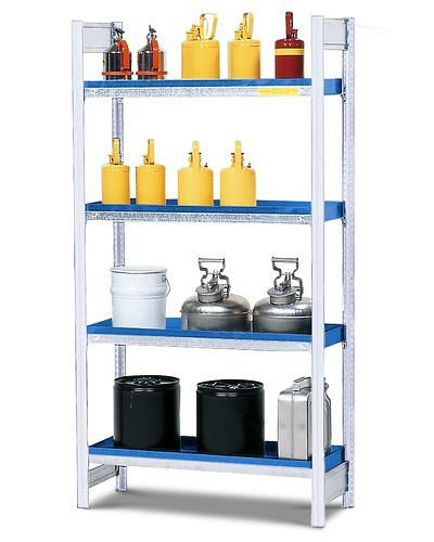 DENIOS GRW 1040 schap voor gevaarlijke stoffen, waterverontreinigende stoffen, 4 verzinkte stalen schalen, Grundfeld, 199-566