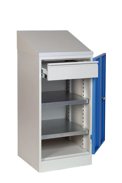 SOFAME bureaukast B 500 x D 500 x H 945 met 1 lade en 2 planken, met bureauopzet, W030100005GCBI