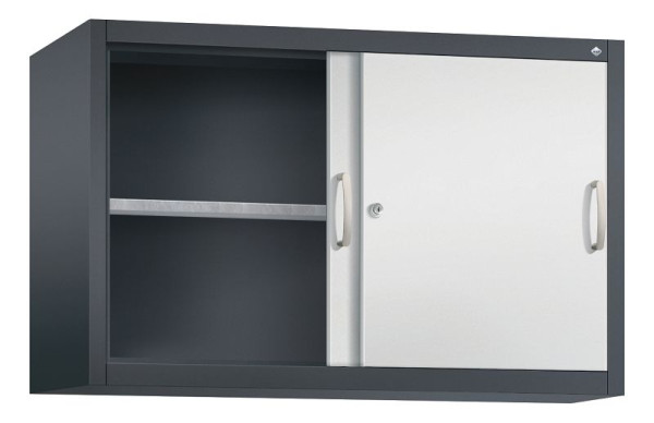 C+P bovenkast Acurado, H790xB1200xD400mm, kleur: zwartgrijs/lichtgrijs, beugelgreep, 2 niveaus, 2045-09 S10035