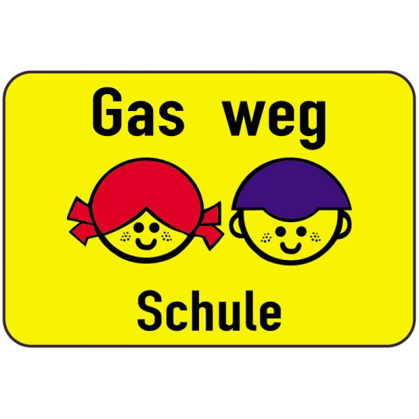 Steen HGS kinderbord/verkeersbord Gas wegschool, 500x750mm, 14810