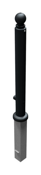 Schake-stijlpaal serie 485B Ø 82 mm, afneembaar, zelfvergrendelend slot inclusief vloerrozet, driehoekslot, 485FB