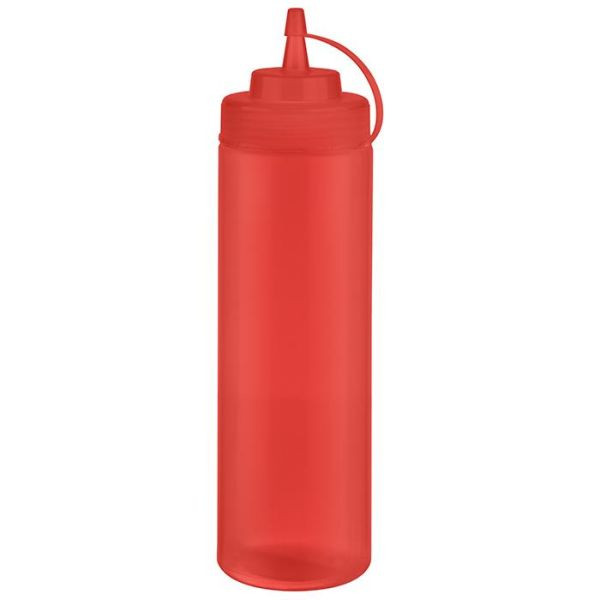 APS knijpflessen, VE 6 stuks, Ø 7 cm, hoogte: 26,5 cm, 760 ml, polyethyleen, rood, met schroefdeksel, met dop, vulopening: Ø 5,5 cm, 93258