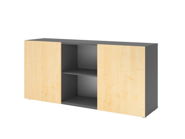 Hammerbacher dressoir met schuifdeuren 1780, 2 OH, romp: grafiet / voorkant: esdoorn, 160 x 42 x 74,8 cm (BxDxH), V1780/G/3