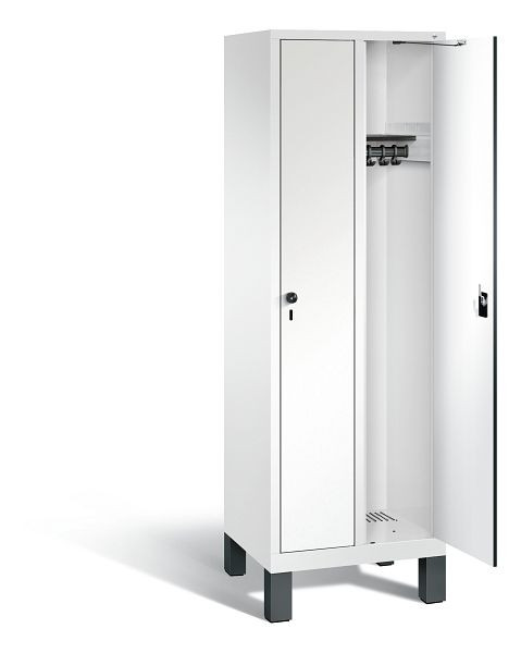 C+P Evolo kleerkast, H1850xB610xD500mm, kleur: verkeerswit / decor wit, 48010-20 S10461