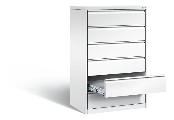 C+P archiefkast Acurado, H1357xB787xD590mm, kleur: verkeerswit, handgreep, 12936-323 S10081