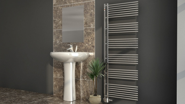 MERT design radiator SEDAN chroom, 600 x 1650 mm, vlak rechts/links, 5-SEDAN-60x165-CM