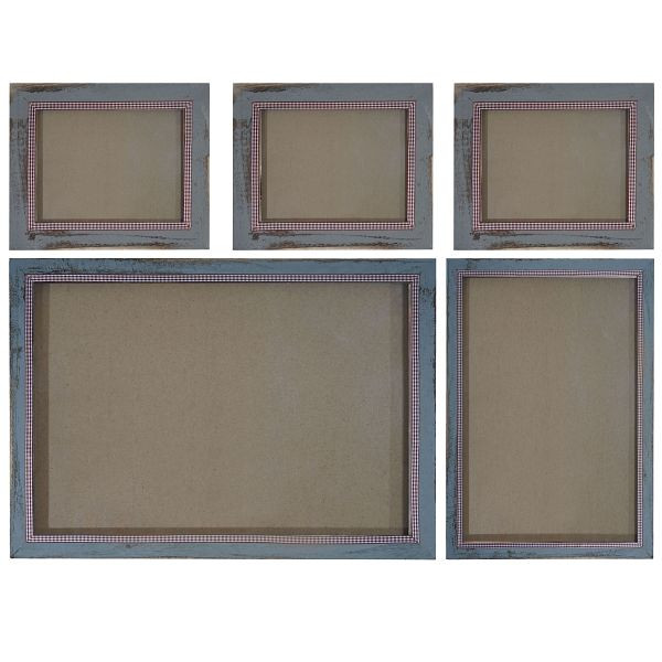 Mendler fotolijstenset, fotolijst houten lijst, 3x 21x26cm 1x 26x36cm 1x 36x51cm shabby country house, grijs, 3x36365+36374+36371