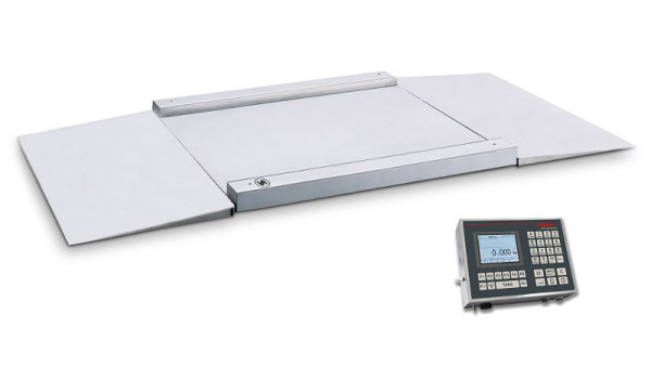 Soehnle doorrijweegschaal, Terminal 3025, dubbel bereik, maximale belasting: 300/600 kg, cijferindeling: 100/200g, 1000x800x40mm, roestvrij staal, 7784.01.001