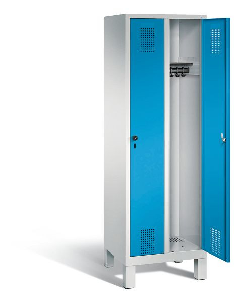 C+P garderobe Evolo, H1850xW610xD500mm, kleur: lichtgrijs / lichtblauw, 48010-20 S10008