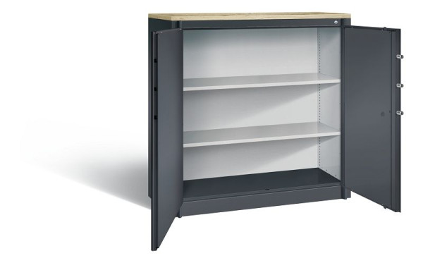 C+P brandwerende kast Certos, H1226xB1200xD500mm, kleur: zwart-grijs, dagschoot, 3 OH, 1181-00 S10551