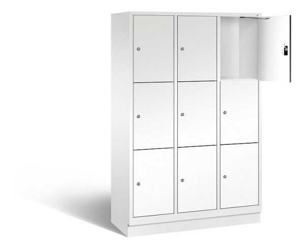 C+P lockerkast Evolo, H1800xB1200xD500mm, kleur: verkeerswit / decor wit, 48020-323 S10265