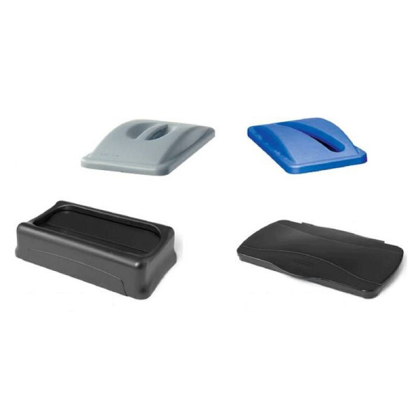 Stein HGS HGS deksel voor afvalbak -Slim Jim- Rubbermaid, scharnierdeksel / polyethyleen, 556 x 341 x 31 mm / zwart, 12136