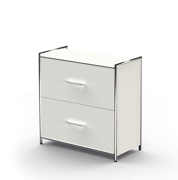 Kerkmann dressoir breed, met 2 laden voor 2 OH, Artline, B 800 x D 380 x H 780 mm, wit, 13799610