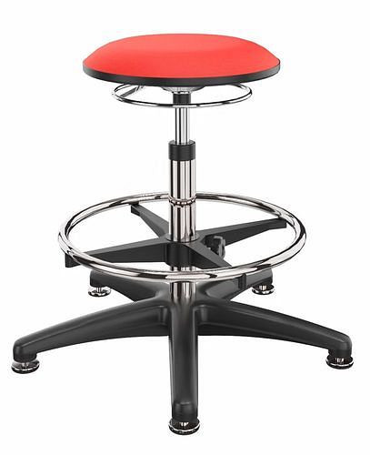 Dauphin werkkruk vloerglijders, voetring, rode bekleding, 266967