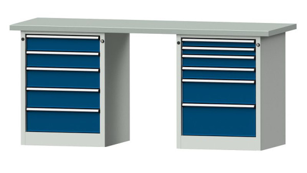 ANKE werkbanken combinatie werkbank, model 841 V, 2000 x 700 x 890 mm, RAL 7035/5010, ZBP 40 mm, 415.125