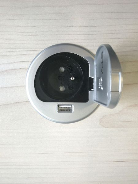 Kerkmann fitting, links gemonteerd, Ø 76 x H 80 mm, zilver/zwart, 11300314