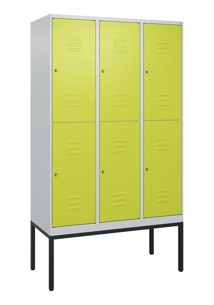 C+P dubbeldekskast Classic PLUS, frame, 3 vakken, 2120x1200x500mm, 7035/0024, cilindersloten, 0803307-32 S10025