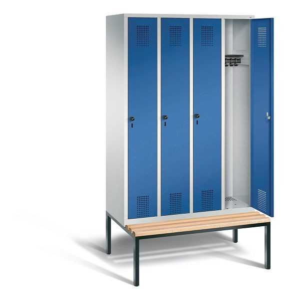 C+P garderobe Evolo, H2090xW1190xD815mm, kleur: lichtgrijs / gentiaanblauw, 48050-40 S10010