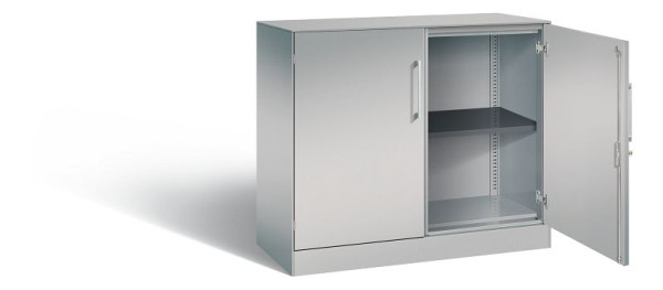 C+P dressoir met vleugeldeuren Asisto, H915xB1000xD435mm, kleur: wit aluminium, beugelgreep, 2 niveaus, 141052-000 S10052