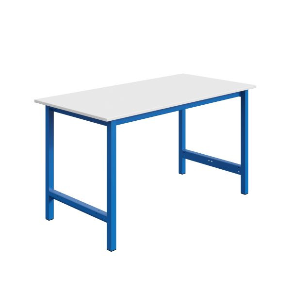 SOFAME TPL werktafel B 1200 x D 750 x H 819 mm, melamine werkblad 19 mm, hemelsblauw RAL 5015, W010030004BI