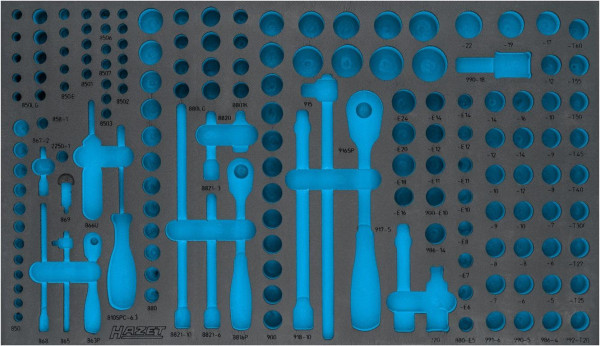 Hazet 2-componenten zachtschuim inleg, voor 163-549 afmetingen / lengte: 691 mm x 392 mm organisatiesysteem maat: 4/3+ (691 x 392 mm), 163-549L