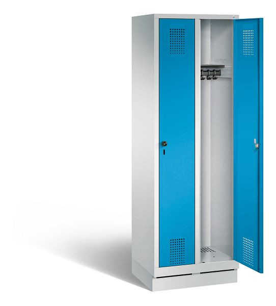 C+P garderobe Evolo, H1800xW610xD500mm, kleur: lichtgrijs / lichtblauw, 48020-20 S10000