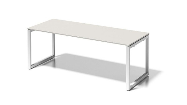 Bisley Cito bureau, 730 mm vaste hoogte O-frame, H 19 x B 2000 x D 800 mm, grijswit/verkeerswit, DOF2008GW396