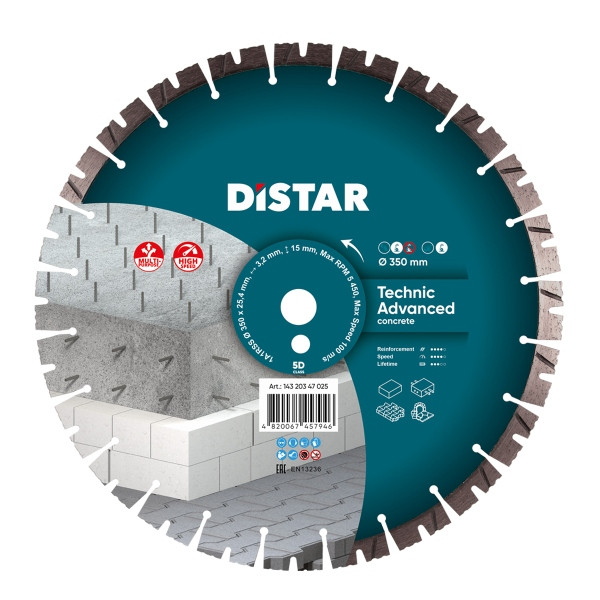 Distar diamantdoorslijpschijf 1A1RSS 350 Technic Advanced, 14320347025