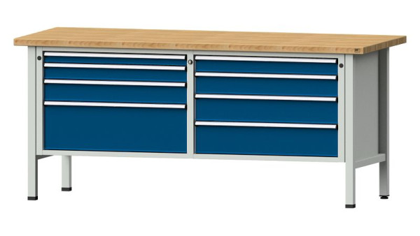 ANKE werkbanken kistwerkbank, model 144 VX, 2000 x 800 x 890 mm, RAL 7035/5010, BMP 40 mm, 330.161