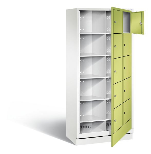 C+P wasautomaat Evolo, H1800xW810xD500mm, kleur: verkeerswit / virid green, 48160-205 S10290