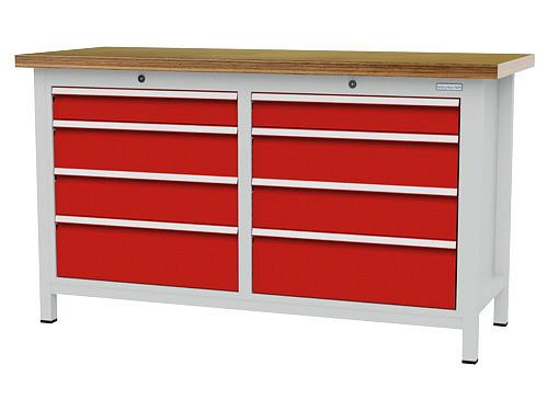 Bedrunka+Hirth boxwerkbank, R 24-16, aantal lades: 8, afmetingen: 1500 x 600 x 859 mm, draagvermogen lade(s): 50 kg, 03T515H60150