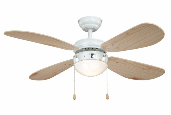 AireRyder Deckenventilator Classic 105 cm Weiß / Kiefer mit Beleuchtung und Zugketten, FN43315