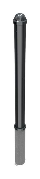 Schake-stijlpaal serie 477B Ø 76 mm, afneembaar, zelfvergrendelend slot met thermisch verzinkte grondhuls, profielcilinderslot, 477ZB