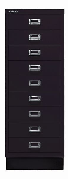 Bisley MultiDrawer™, 39-serie met onderstel, DIN A3, 9 laden, zwart, L39A39S633