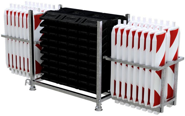 Schake 36055P-SET1 bestaande uit: 1x gegalvaniseerde stapelpallet, 1x 25mm spanband eendelig, 30x K1 grondplaten, 2x gegalvaniseerde zwaailampkorf, 36055P2L-SET1