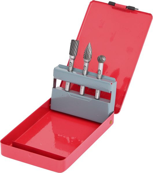 KS Tools HM-stiftfrezenset in plaatstalen cassette, 3-delig, 515.3203