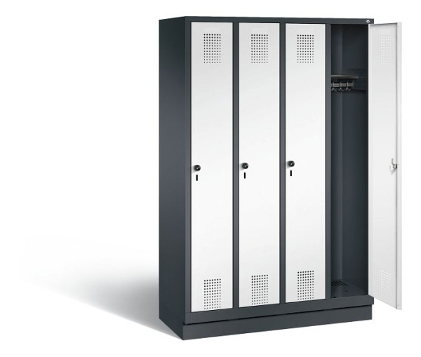 C+P Evolo locker, H1800xB1190xD500mm, kleur: zwartgrijs / verkeerswit, 48020-40 S10999